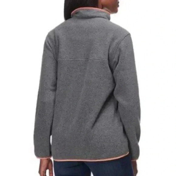 Patagonia Synchilla Snap T Grey/Peach Orange Fleece Size Small - Picture 2 of 10